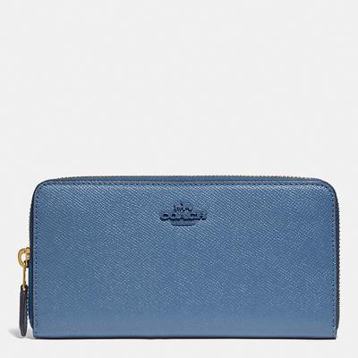Stone Blue Crossgrain Accordion Zip
